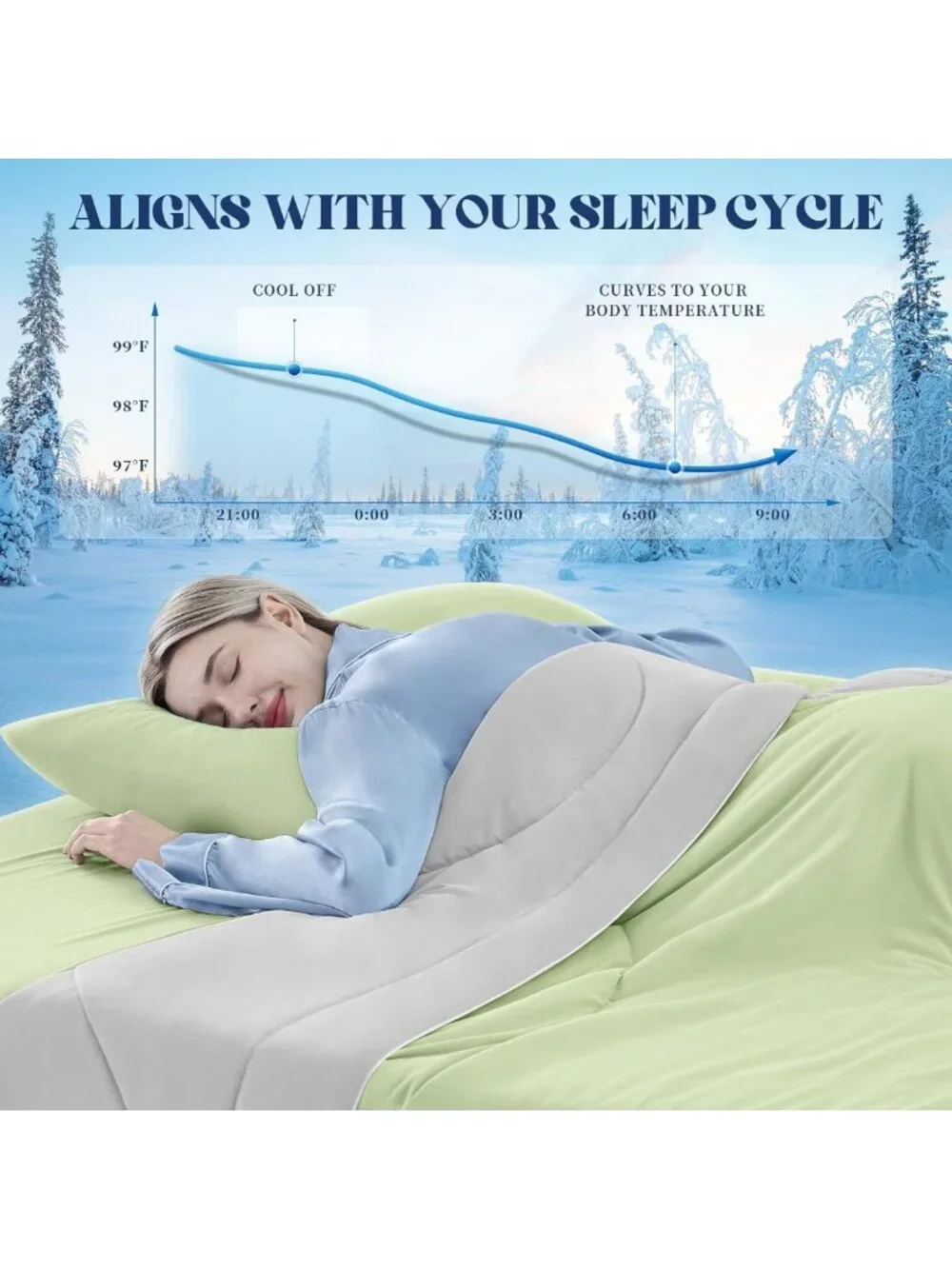 Queen Size Cooling Comforter for Hot Sleepers - Lightweight, Soft, 80